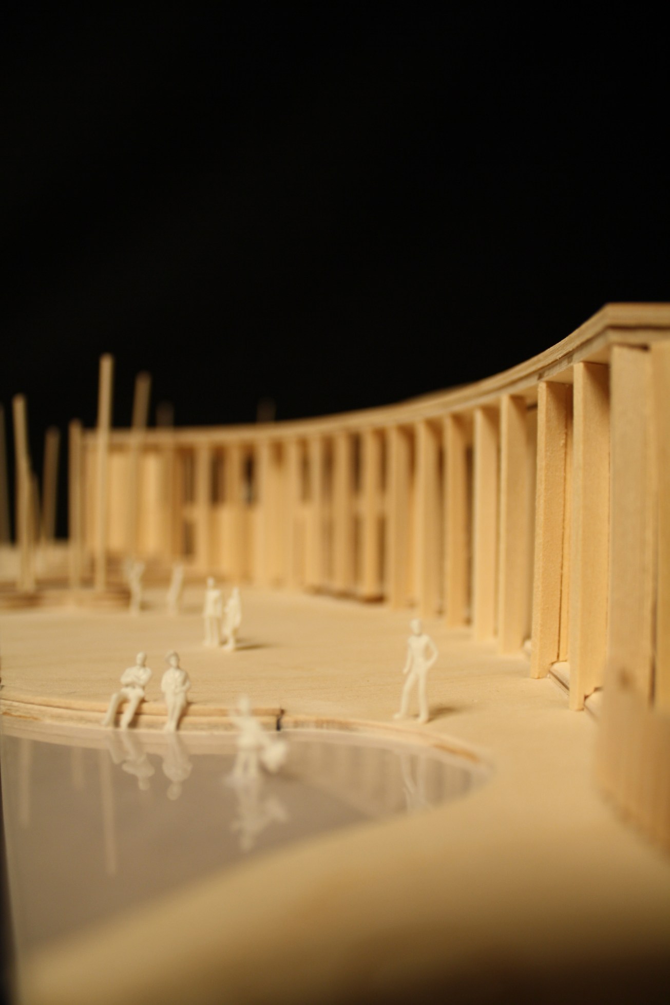 1:100 model plaza looking west
