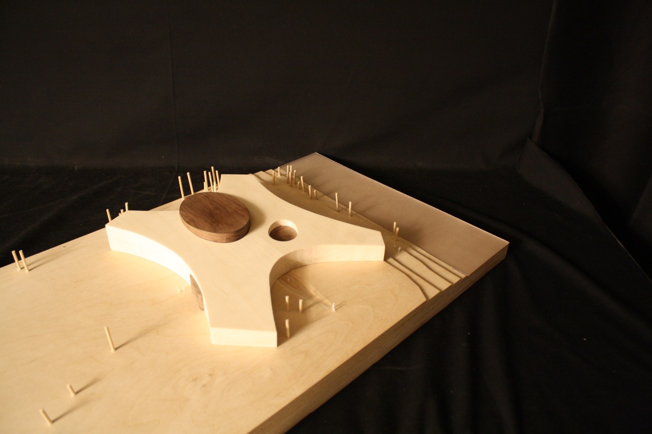 1:200 massing model birds eye